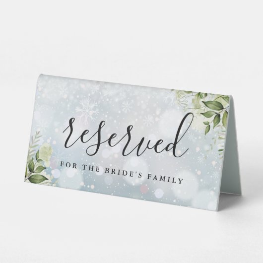 Plaque De Table Hiver Floral verdure Mariage Réservé (Verso)
