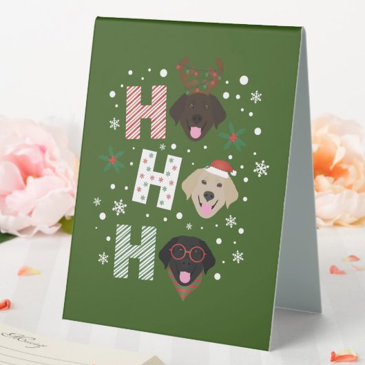 Plaque De Table Ho Ho Labrador Retriever Joyeux Noël (In SItu (Mariage))