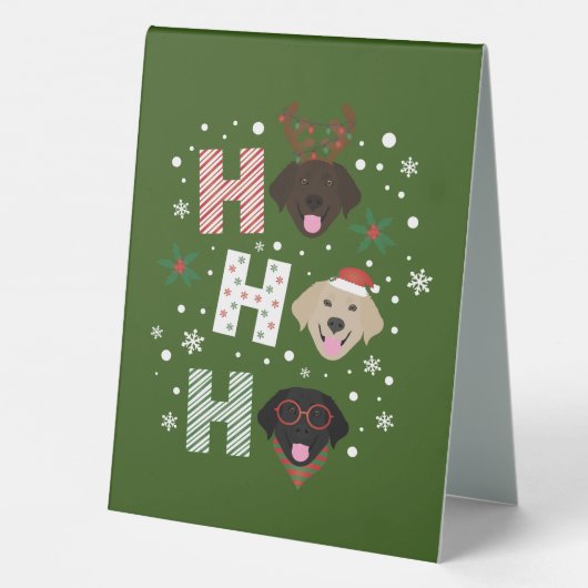 Plaque De Table Ho Ho Labrador Retriever Joyeux Noël (Verso)
