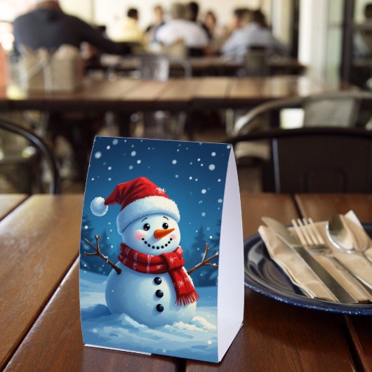 Plaque De Table Holiday Christmas Winter Scene Paper Table Tent (Insitu (restaurant))