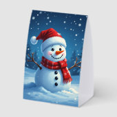 Plaque De Table Holiday Christmas Winter Scene Paper Table Tent (Verso)