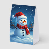 Plaque De Table Holiday Christmas Winter Scene Paper Table Tent (Recto)