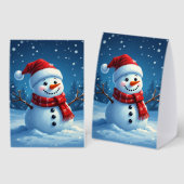 Plaque De Table Holiday Christmas Winter Scene Paper Table Tent (Recto/verso)