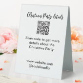 Plaque De Table Holiday party Scan QR code details website social  (In SItu (Mariage))