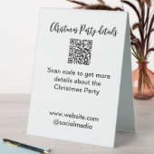 Plaque De Table Holiday party Scan QR code details website social  (En SItu (Tableau))