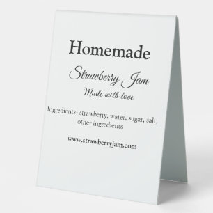 Plaque De Table Homemade strawberry jam made with love add text we