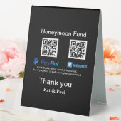 Plaque De Table Honeymoon Fund PayPal Venmo QR code Merci (In SItu (Mariage))