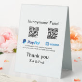Plaque De Table Honeymoon Fund PayPal Venmo QR code Merci (In SItu (Mariage))