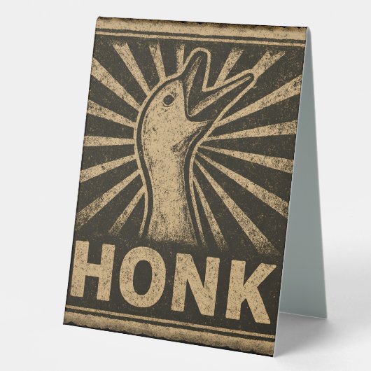 Plaque De Table Honk Goose Funny Duck Chicken Mème (Recto)