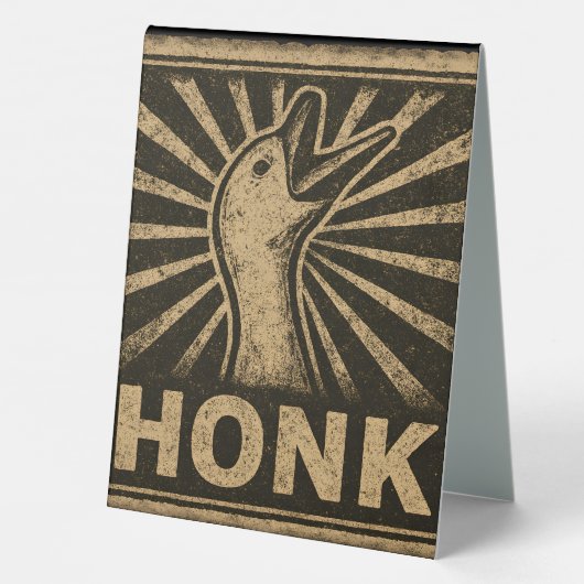 Plaque De Table Honk Goose Funny Duck Chicken Mème (Verso)