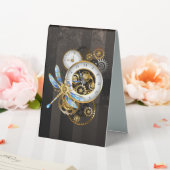 Plaque De Table Horloge à vapeur avec libellule mécanique (In SItu (Mariage))