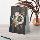 Plaque De Table Horloge à vapeur avec libellule mécanique (En SItu (Tableau))