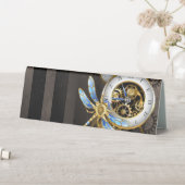 Plaque De Table Horloge à vapeur avec libellule mécanique (En SItu (Tableau))