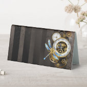 Plaque De Table Horloge à vapeur avec libellule mécanique (En SItu (Tableau))