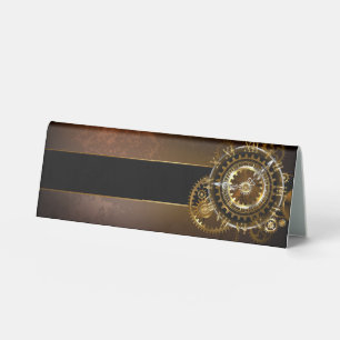 Plaque De Table Horloge Steampunk avec des engrenages anciens