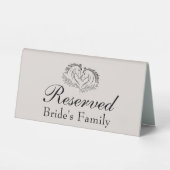 Plaque De Table Horse Country Wedding Reserved Bride’s Family (Recto)
