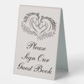 Plaque De Table Horse Rustic Elegant Country Wedding Guest Book (Recto)