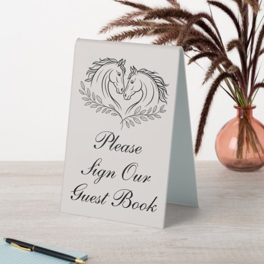 Plaque De Table Horse Rustic Elegant Country Wedding Guest Book (En SItu (Tableau))