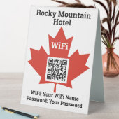 Plaque De Table Hôtel Canadien Wifi Détails Plus Code QR (En SItu (Tableau))