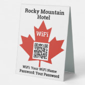 Plaque De Table Hôtel Canadien Wifi Détails Plus Code QR (Verso)