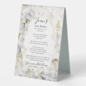 Plaque De Table Hydrangée blanche Aquarelle Célébration de la vie (Verso)