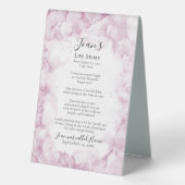 Plaque De Table Hydrangée rose Aquarelle Célébration de la vie (Verso)