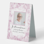 Plaque De Table Hydrangée rose Aquarelle Célébration de la vie (Recto)