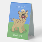 Plaque De Table Hyène drôle et mignonne, illustration de dessin an (Verso)