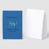 Plaque De Table Il a demandé elle a dit oui engagement simple bleu (Recto/verso)