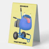 Plaque De Table Illustration amusante du mélangeur de ciment bleu (Verso)