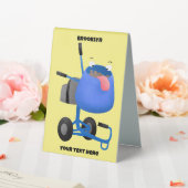 Plaque De Table Illustration amusante du mélangeur de ciment bleu (In SItu (Mariage))