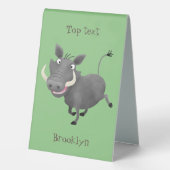 Plaque De Table Illustration amusante d'un cochon de phacochère af (Verso)