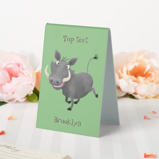 Plaque De Table Illustration amusante d'un cochon de phacochère af (In SItu (Mariage))