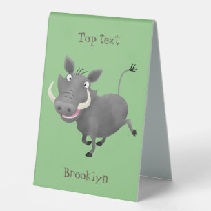 Plaque De Table Illustration amusante d'un cochon de phacochère af