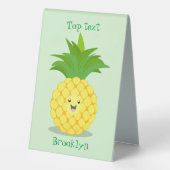 Plaque De Table Illustration d'ananas mignon (Verso)
