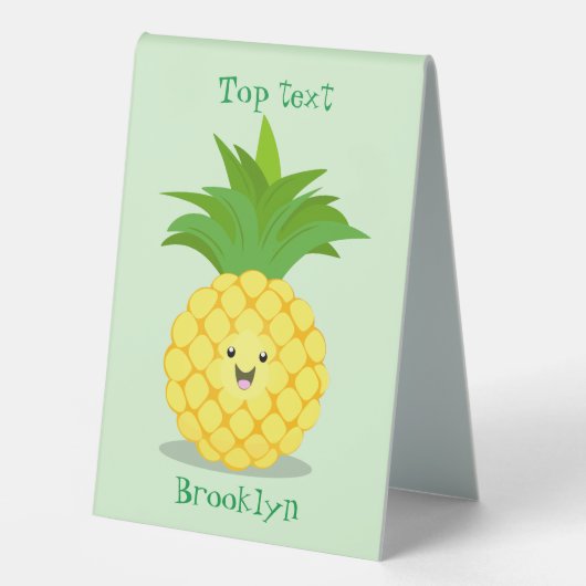 Plaque De Table Illustration d'ananas mignon (Recto)