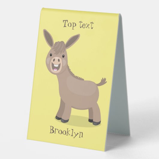 Plaque De Table Illustration d'âne miniature joyeux (Verso)