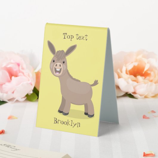 Plaque De Table Illustration d'âne miniature joyeux (In SItu (Mariage))