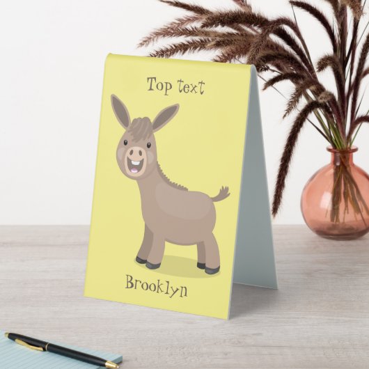 Plaque De Table Illustration d'âne miniature joyeux (En SItu (Tableau))