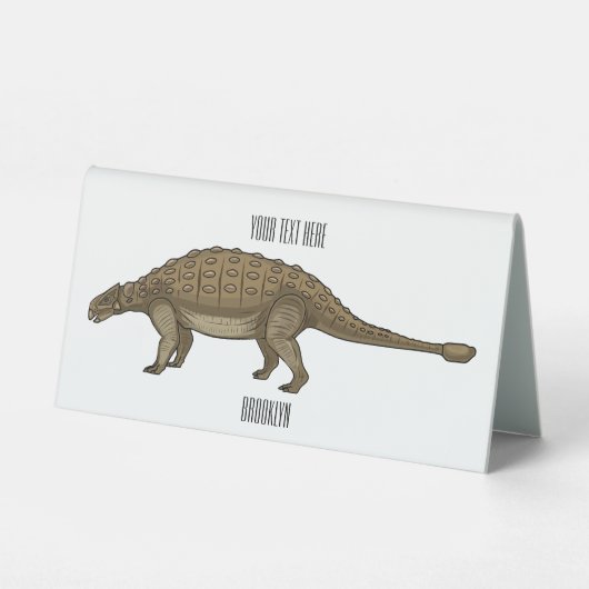 Plaque De Table Illustration d'Ankylosaurus (Verso)