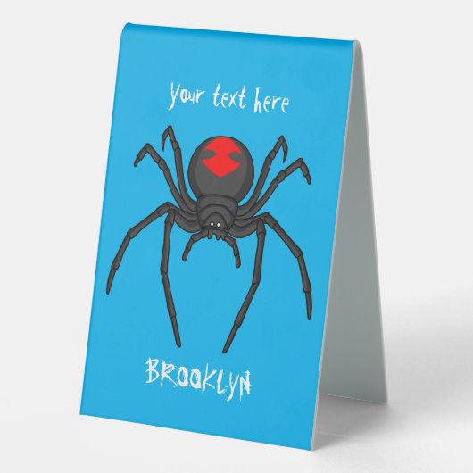 Plaque De Table Illustration d'araignée noire effrayante (Verso)