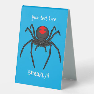 Plaque De Table Illustration d'araignée noire effrayante