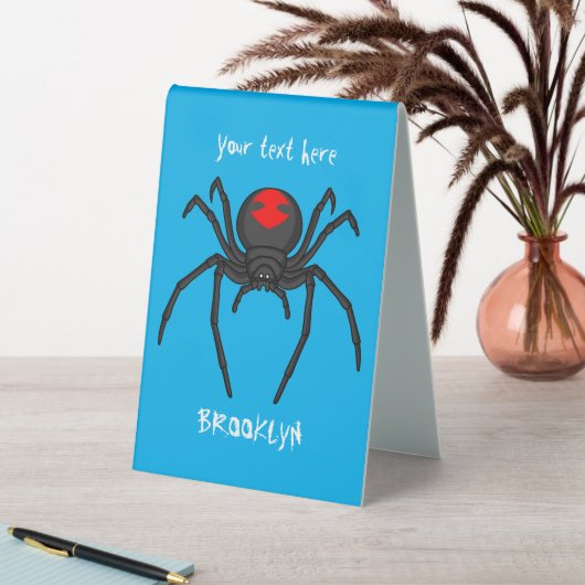 Plaque De Table Illustration d'araignée noire effrayante (En SItu (Tableau))