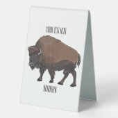 Plaque De Table Illustration de bison (Verso)