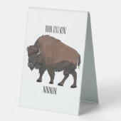 Plaque De Table Illustration de bison (Recto)