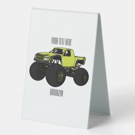 Plaque De Table Illustration de camion monstre (Recto)