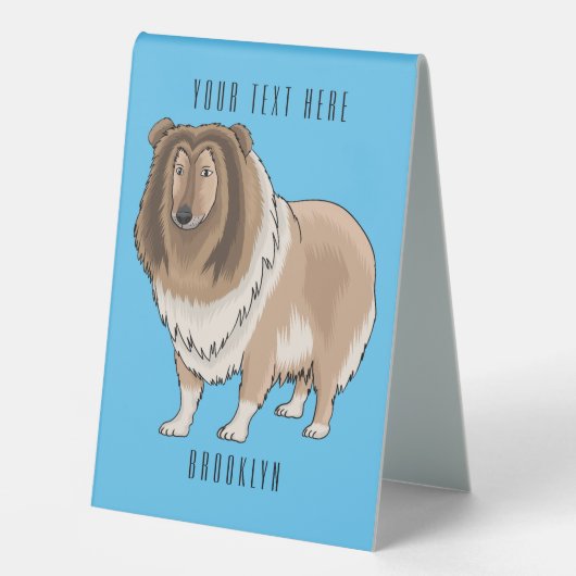 Plaque De Table Illustration de chien Rough collie (Recto)