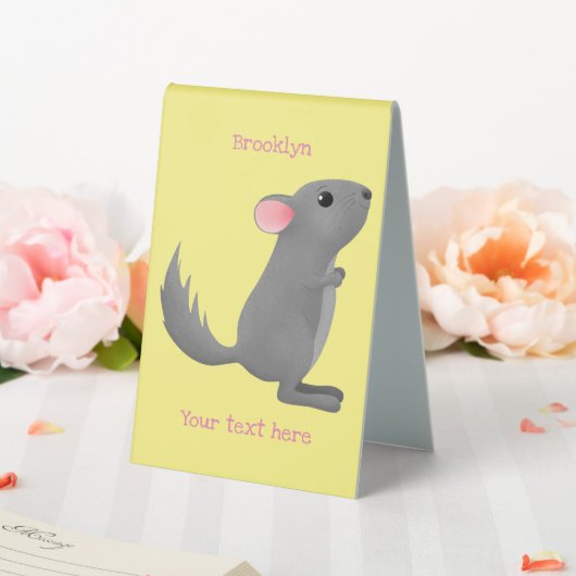 Plaque De Table Illustration de chinchilla gris mignon (In SItu (Mariage))