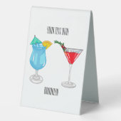 Plaque De Table Illustration de cocktail (Verso)