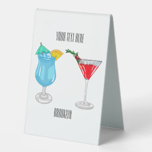 Plaque De Table Illustration de cocktail
